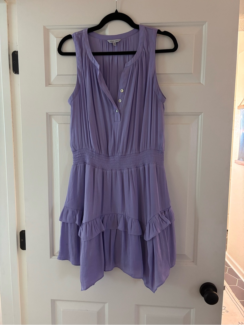 Naked Zebra Lavender Sleeveless Ruffle Mini Dress